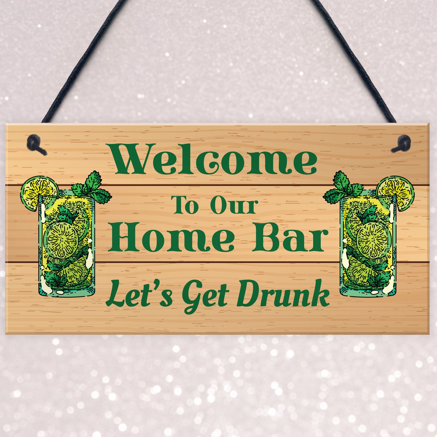 Shabby Home Bar Sign For Garden Summerhouse Shed Hanging Sign