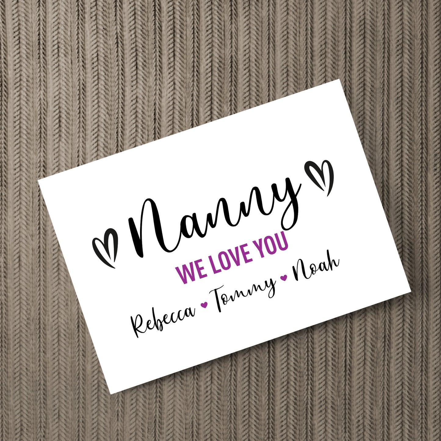 Personalised Nanny We Love Gifts For Nanny Word Art Gift For Her
