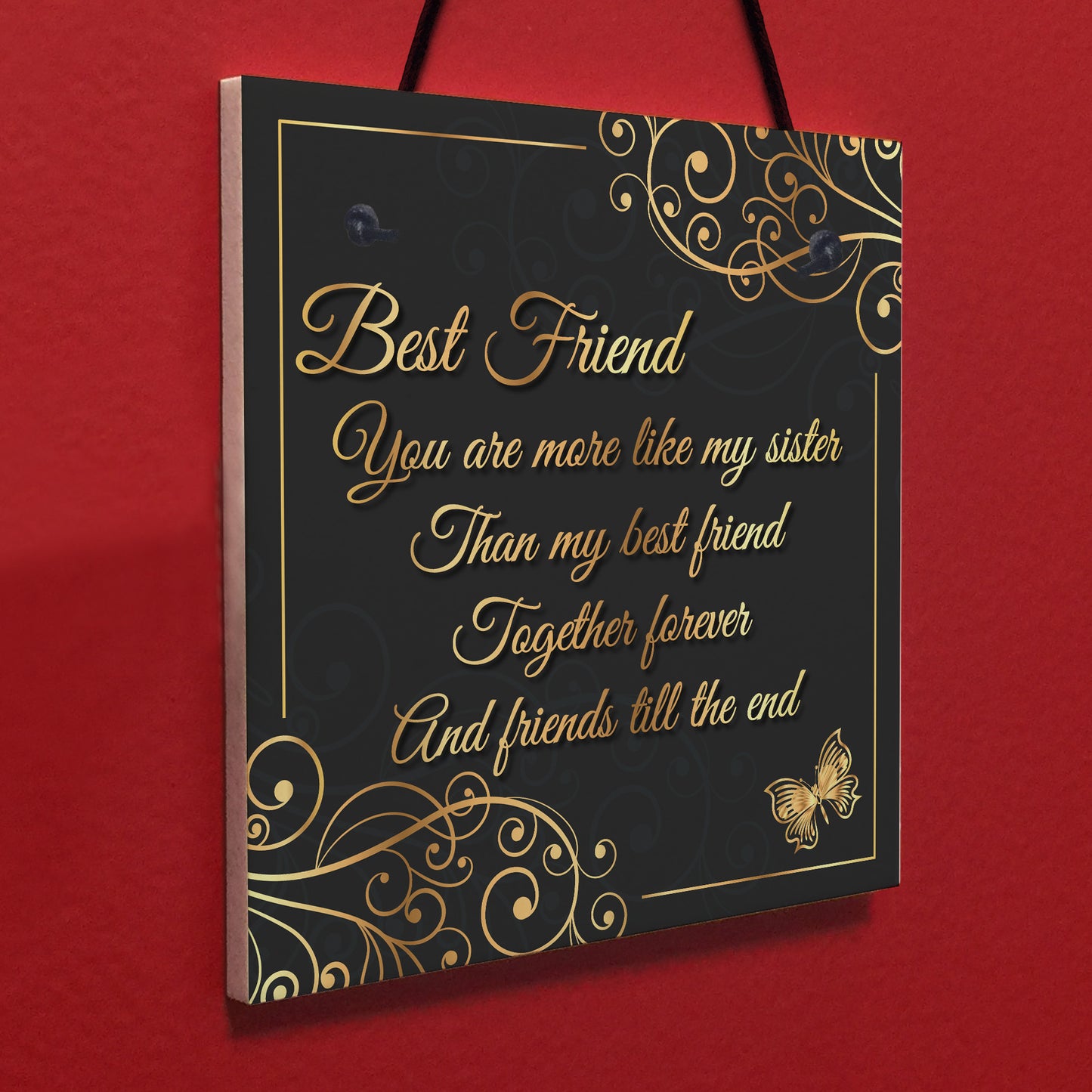 Best Friends Friends Till The End Hanging Plaque Friendship Gift