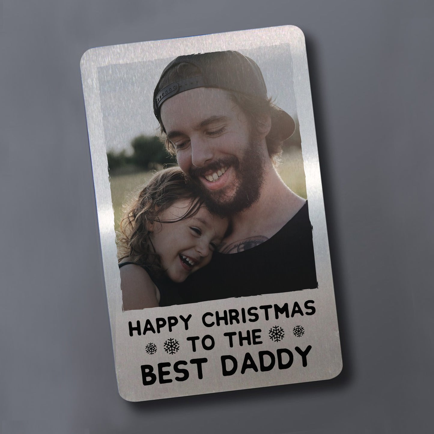 Christmas Gift For Daddy Personalised Metal Wallet Photo Card