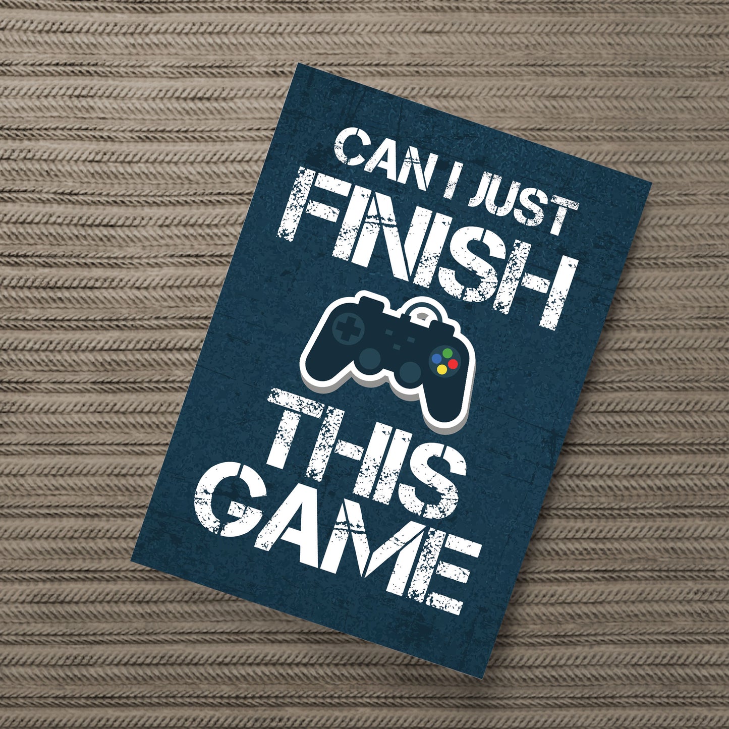Blue Gaming Print Poster Playstation Inspired Boys Bedroom Sign