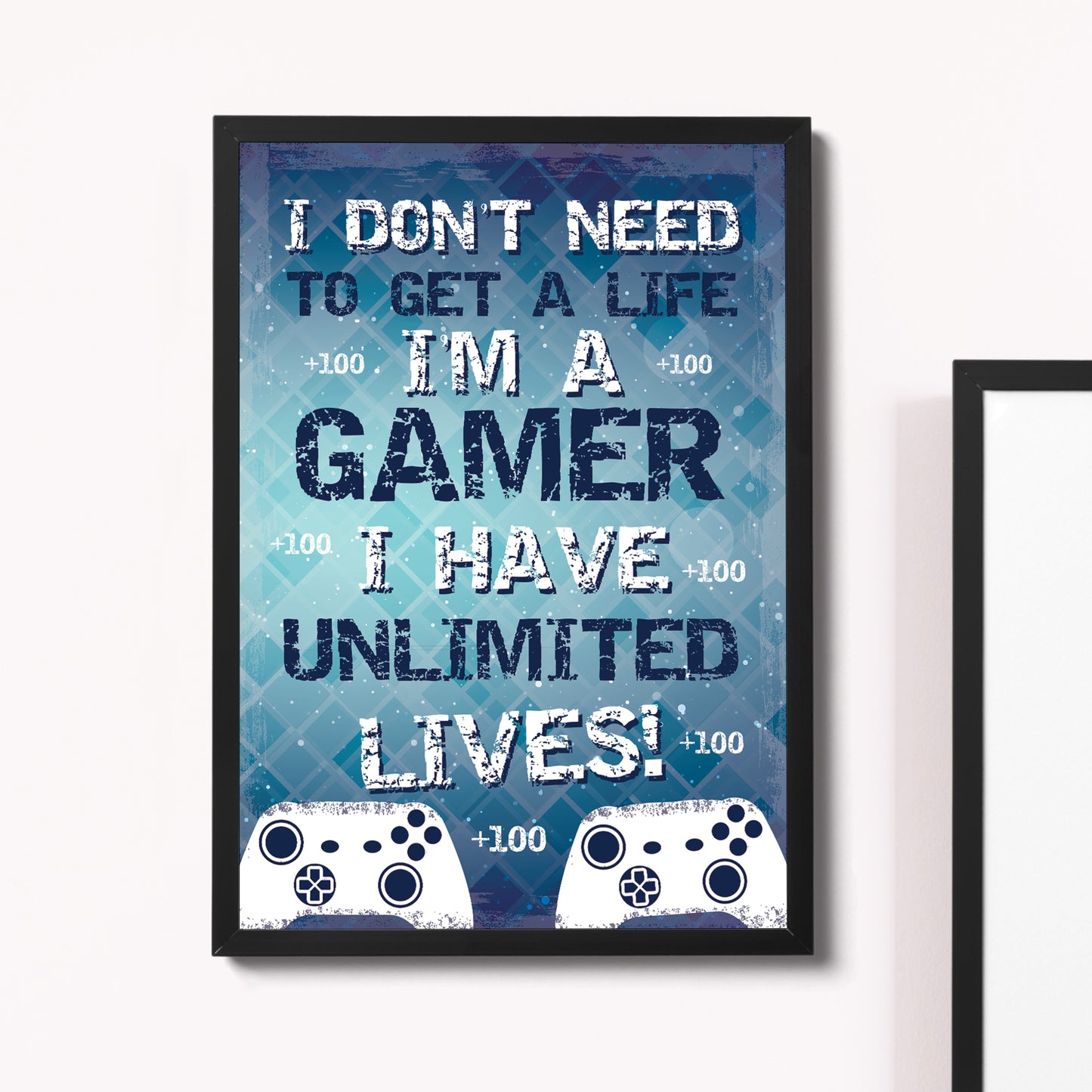 Boys Bedroom Decor Hanging Gaming Print Framed Gamer Gift
