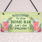 Home Bar Welcome Cocktail Sign Garden Bar Decor Plaques Novelty