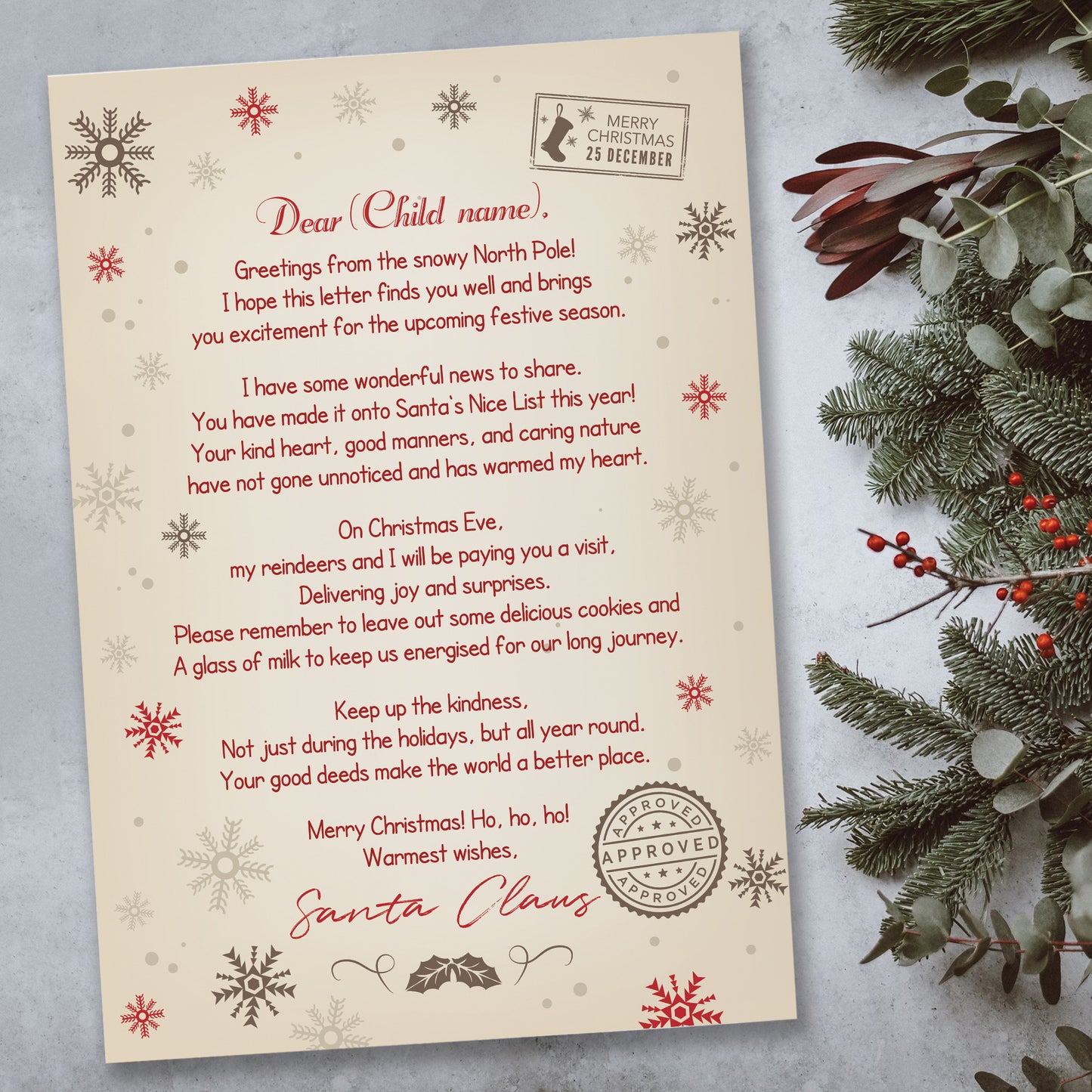 Letter From Santa For Christmas Personalised Christmas Eve Box