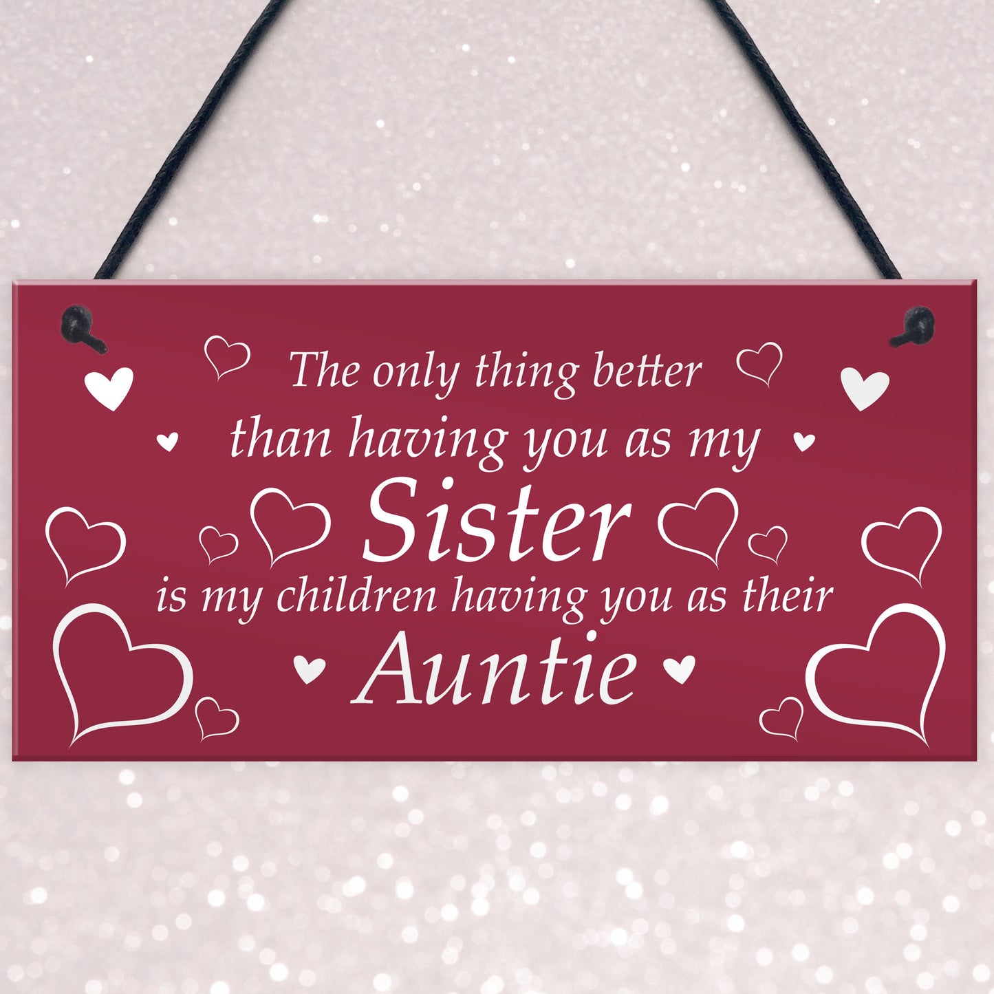Novelty Auntie Gift Hanging Plaque Sister Gift From Niece Nephew