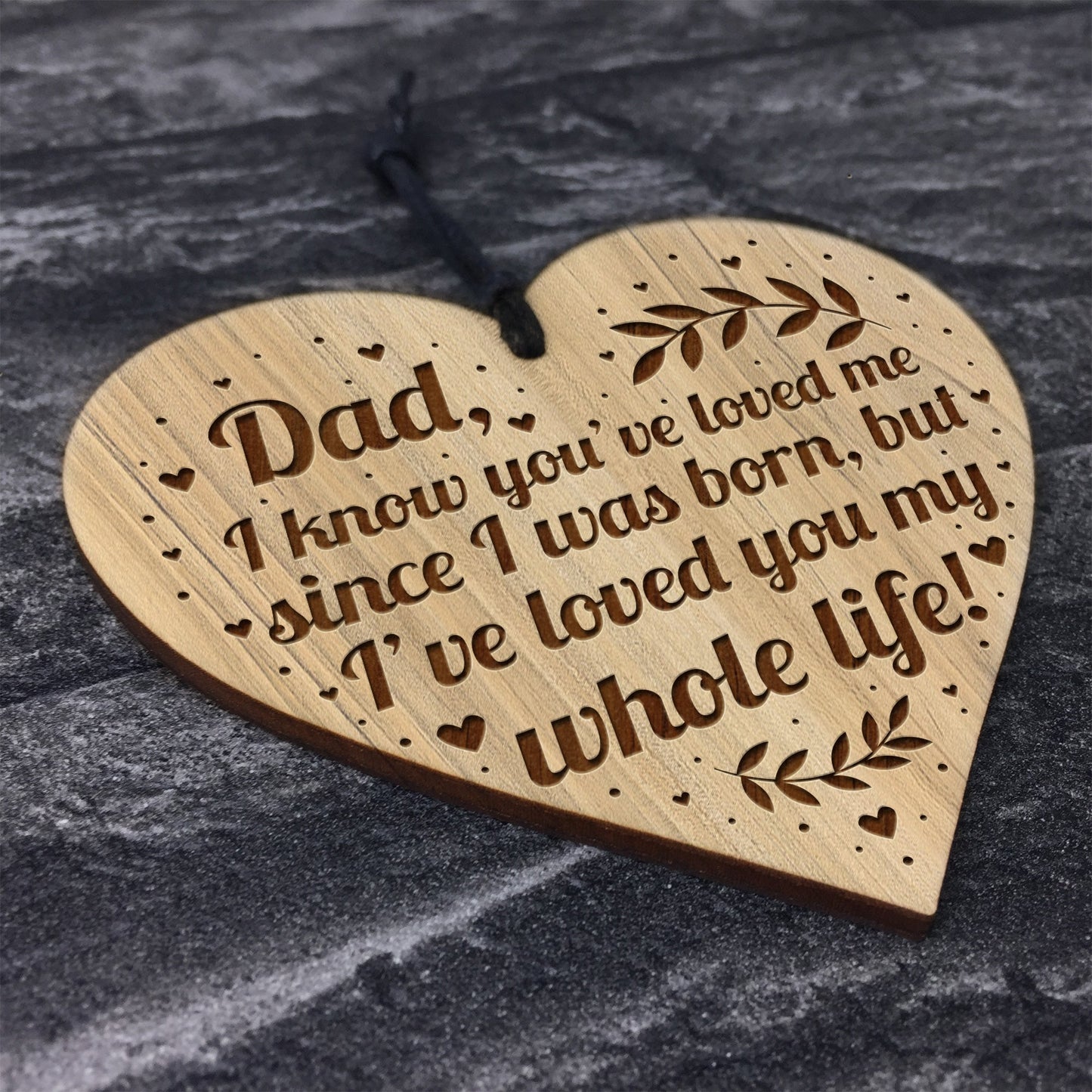 DAD GIFT Engraved Heart Dad Gift From Daughter Son Love Gift