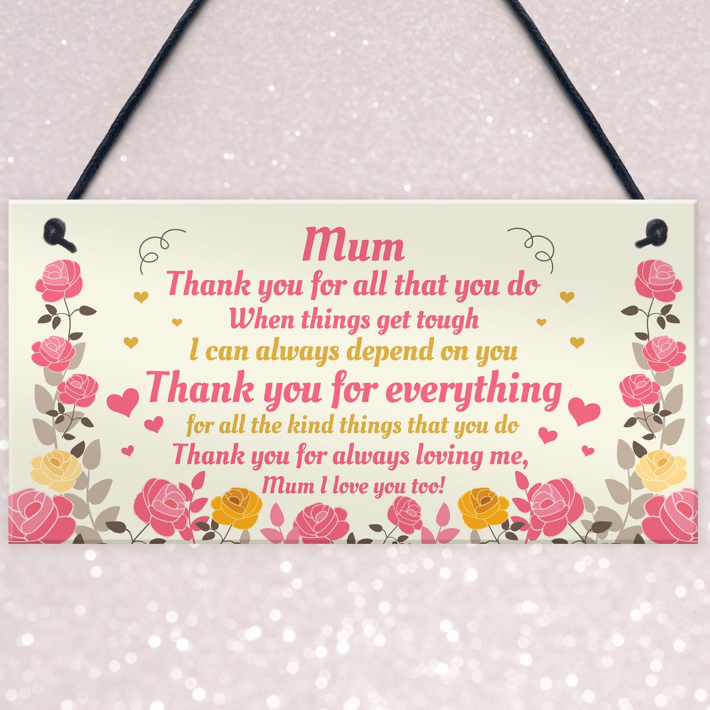 Special Mum Gift From Son Daughter Hanging Plaque Gift For Mum
