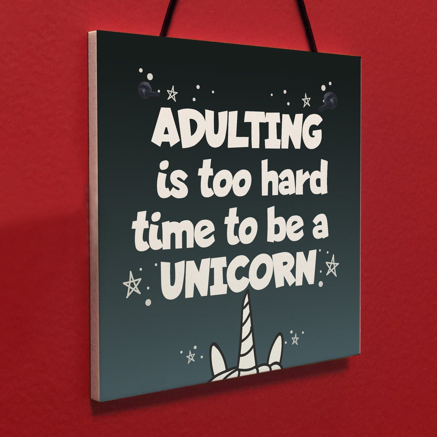 Adulting Is Too Hard - Unicorn Wall Bedroom Plaque Sign Funny