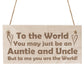 Auntie And Uncle Plaque Engraved Wood Sign Auntie Gift Uncle