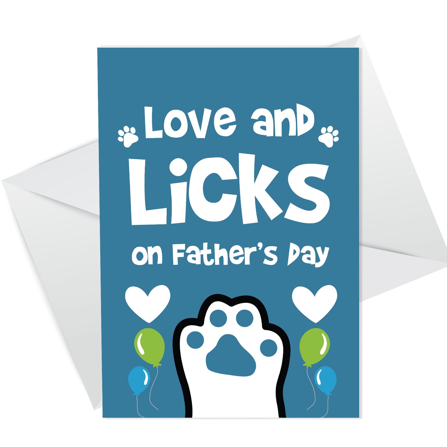 Fathers Day Gift From The Dog Funny Card And Wooden Heart