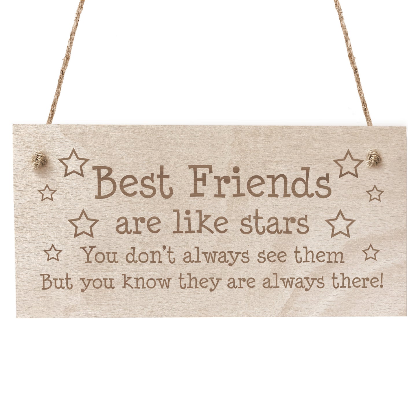 Best Friends Like Stars Gift Wood Sign Engraved Best Friend
