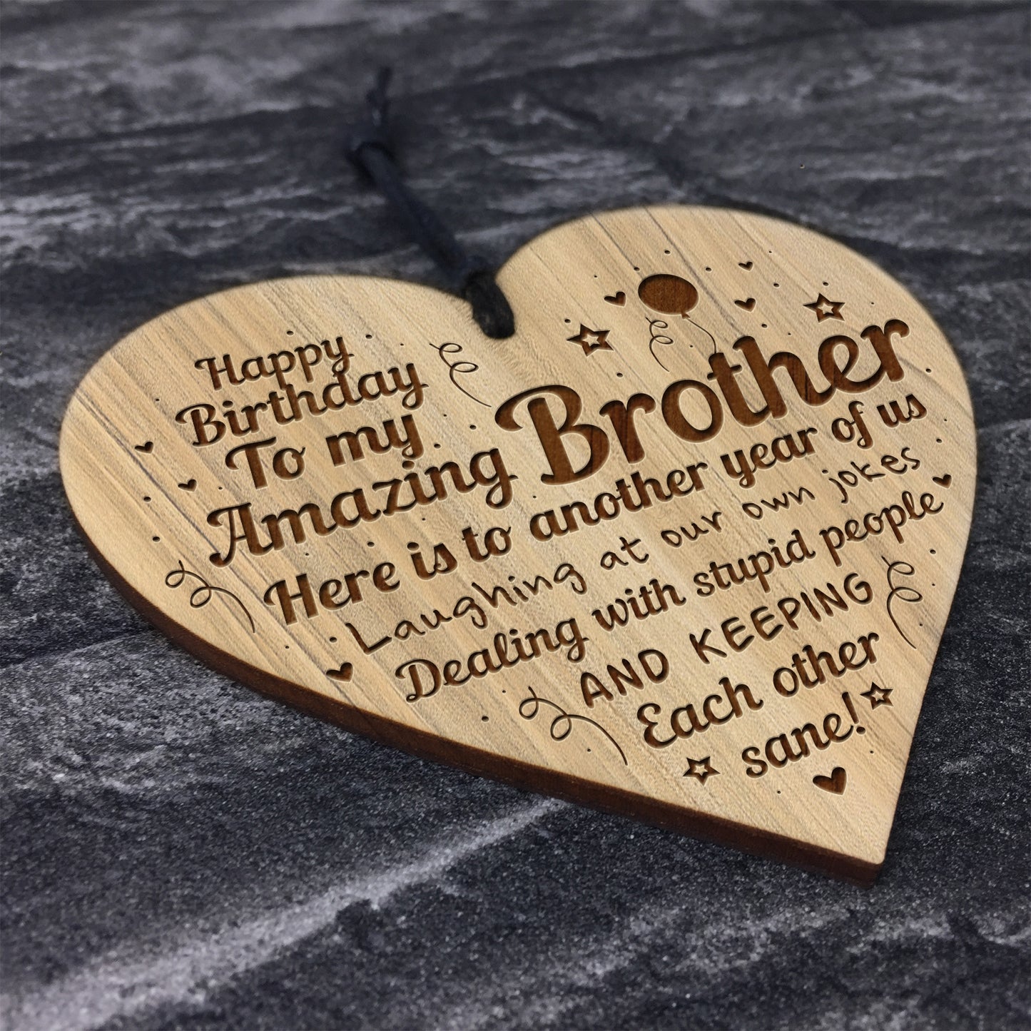 Brother Birthday Gifts From Sister Engraved Heart Funny Brother