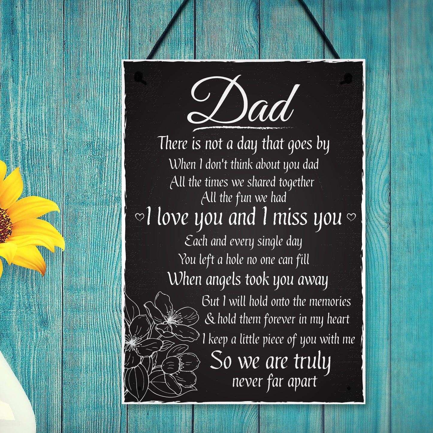 Love Miss You Dad Memorial Grave Plaque Father's Day Daddy Gift