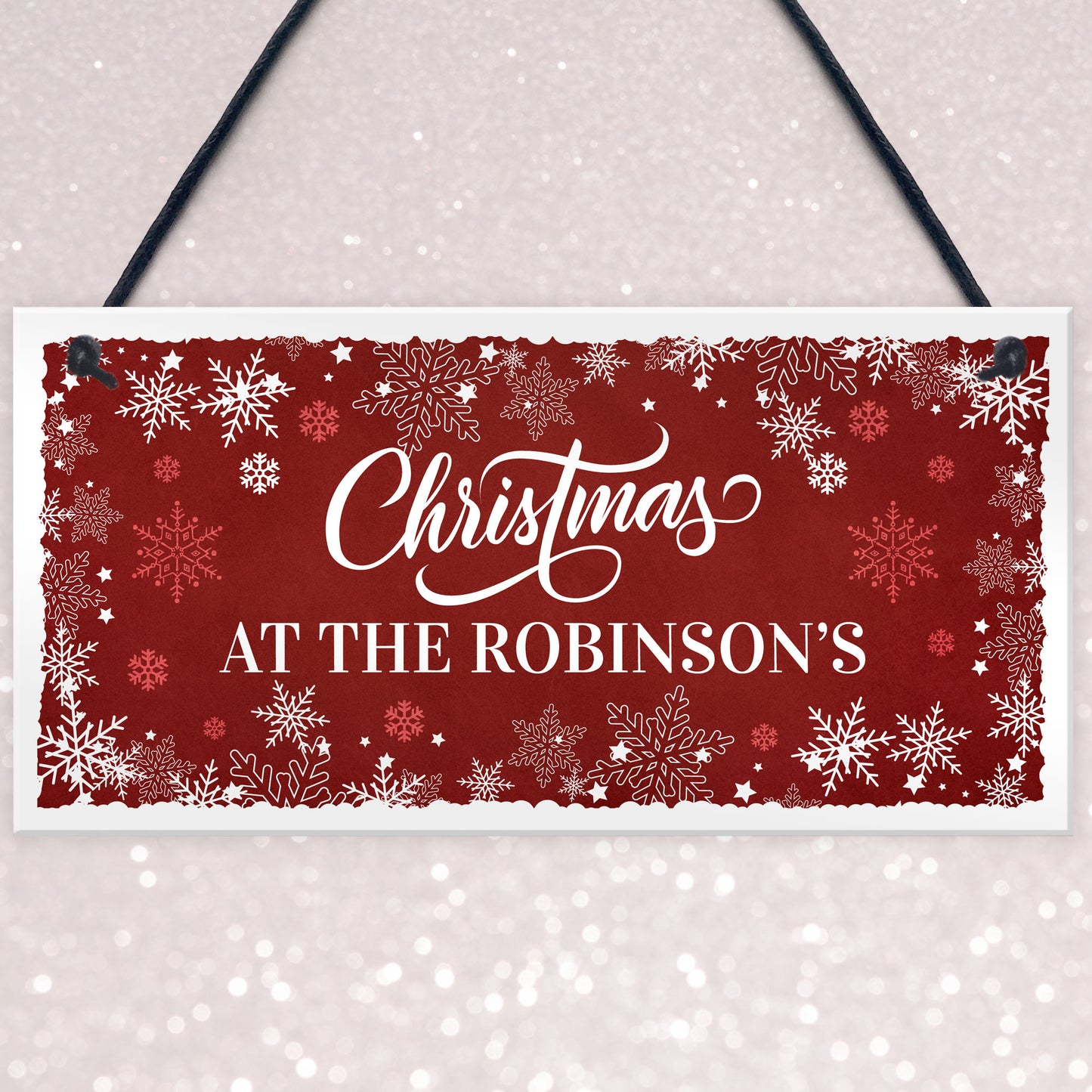 Personalised Christmas Sign 'Surname' Plaque Christmas Decor