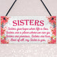 Sister Is You Friendship Best Sister Love Heart Hanging Plaque