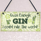 Funny Gin Sign Gin And Tonic Gift Man Cave Home Bar Kitchen Sign