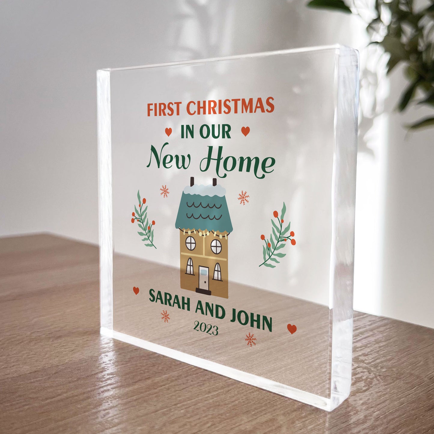First Christmas In Our New Home Plaque Personalised Decoration
