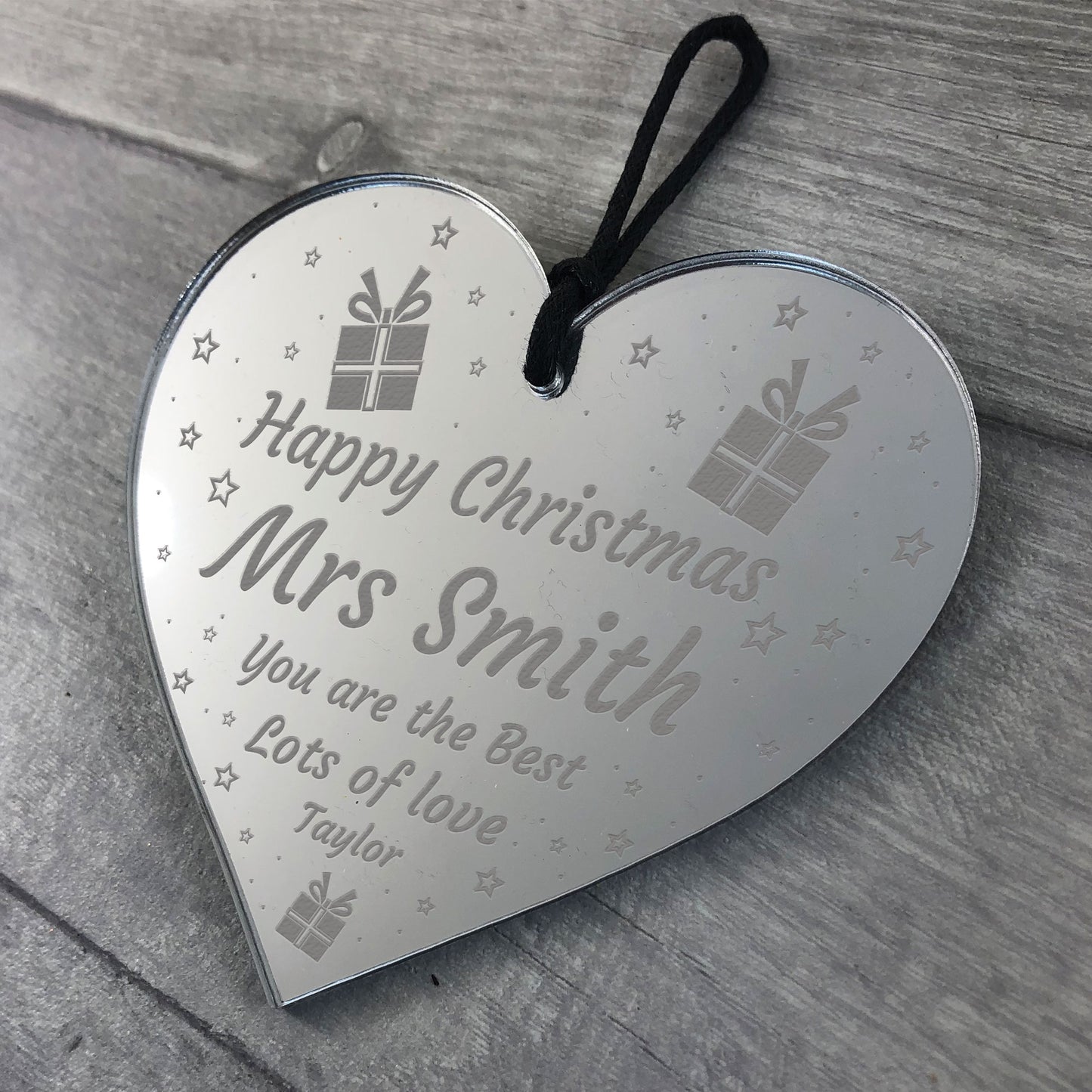 Teacher Gift For Christmas Hanging Heart Teacher Gift Thank You