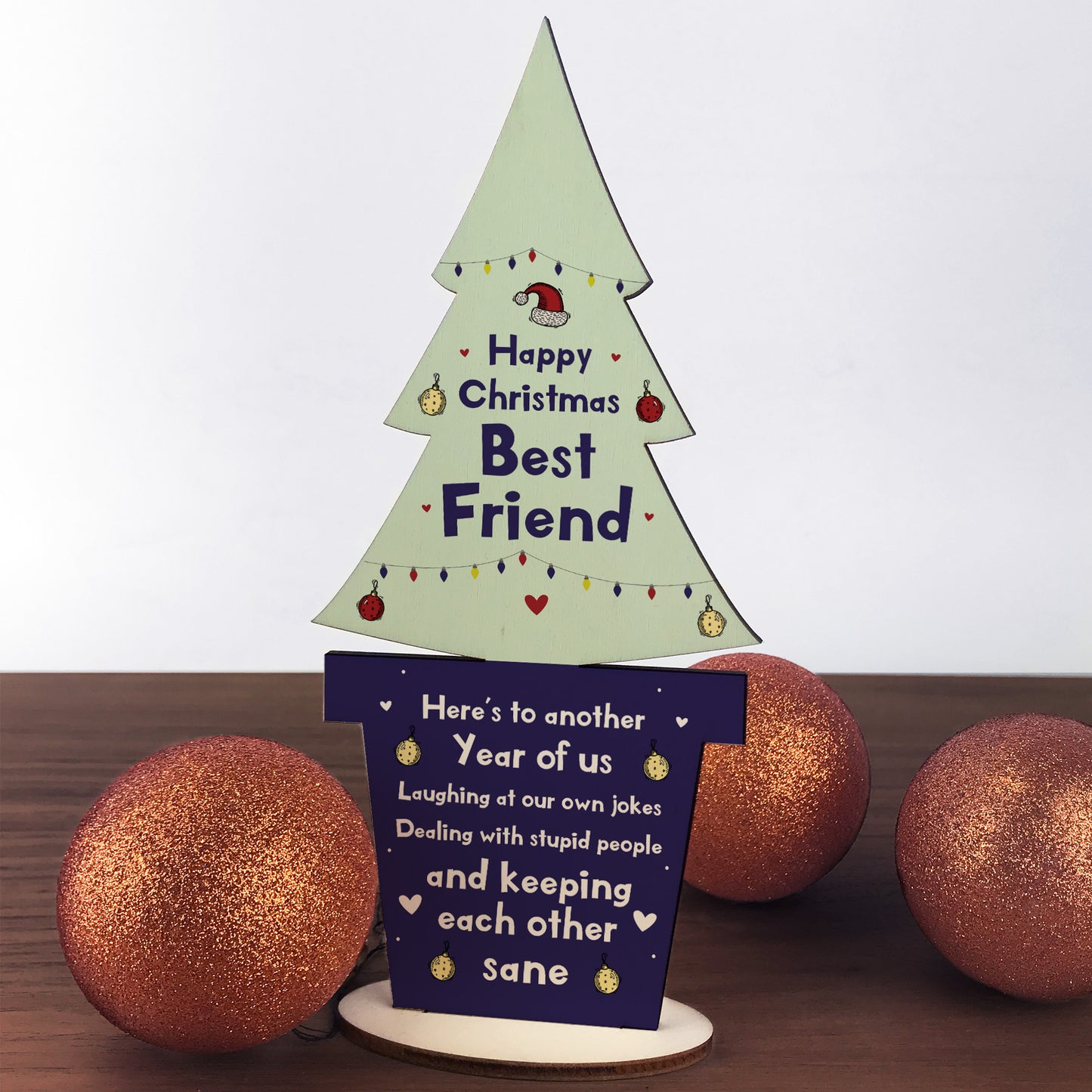 Christmas Gift For Best Friend Wood Christmas Tree Decoration