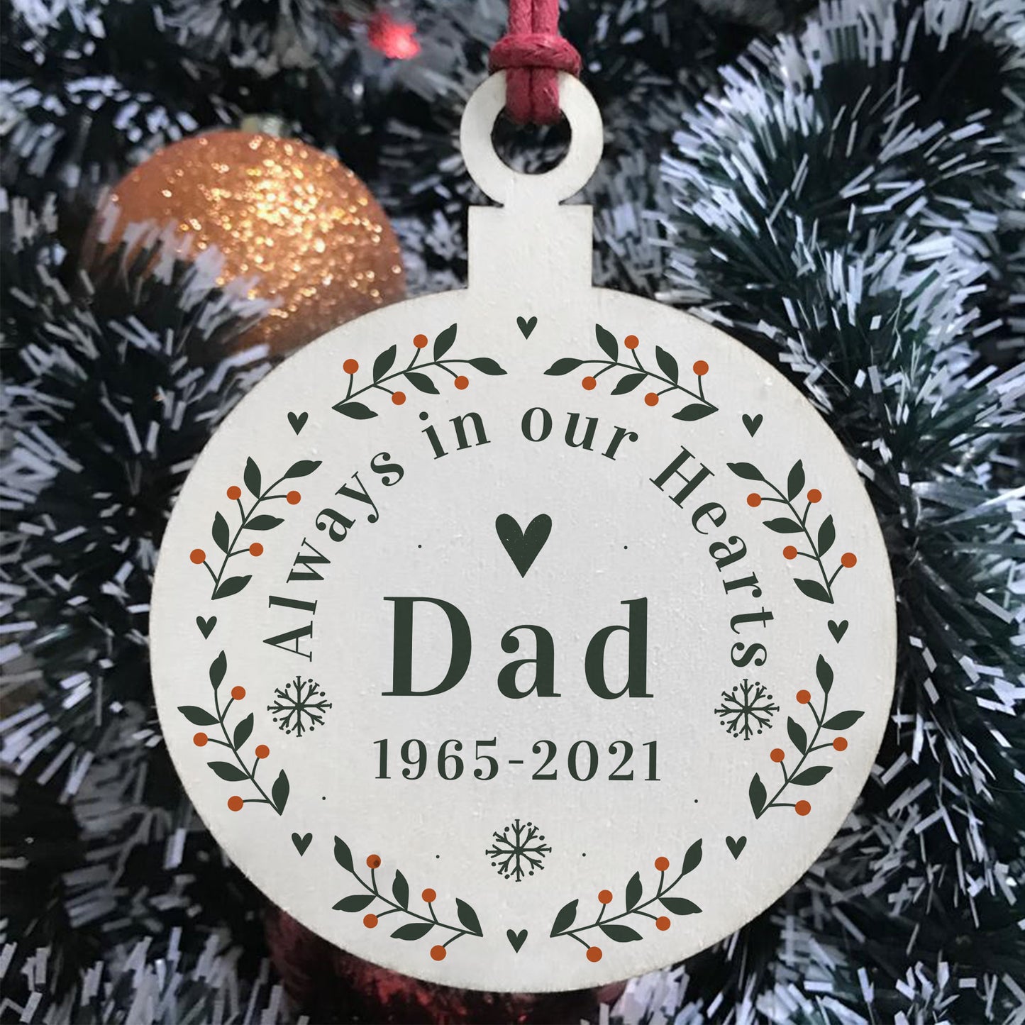 Personalised Rememberance Christmas Ornament Dad Memorial