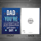 Dad Fathers Day Card From Daughter Son Novelty Fathers Day Card