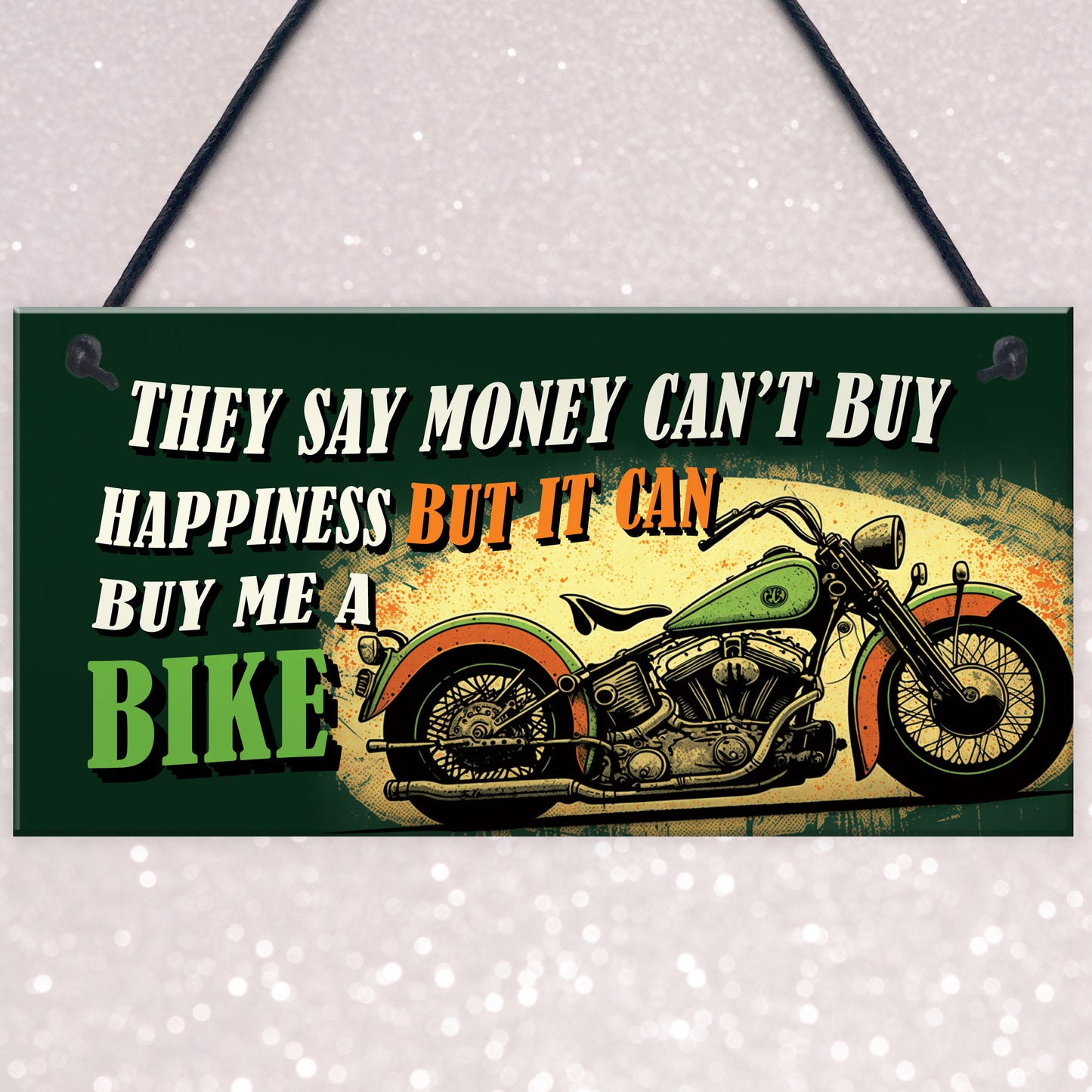 Funny Motorcycle Sign Novelty Motorbike Decor for Garage