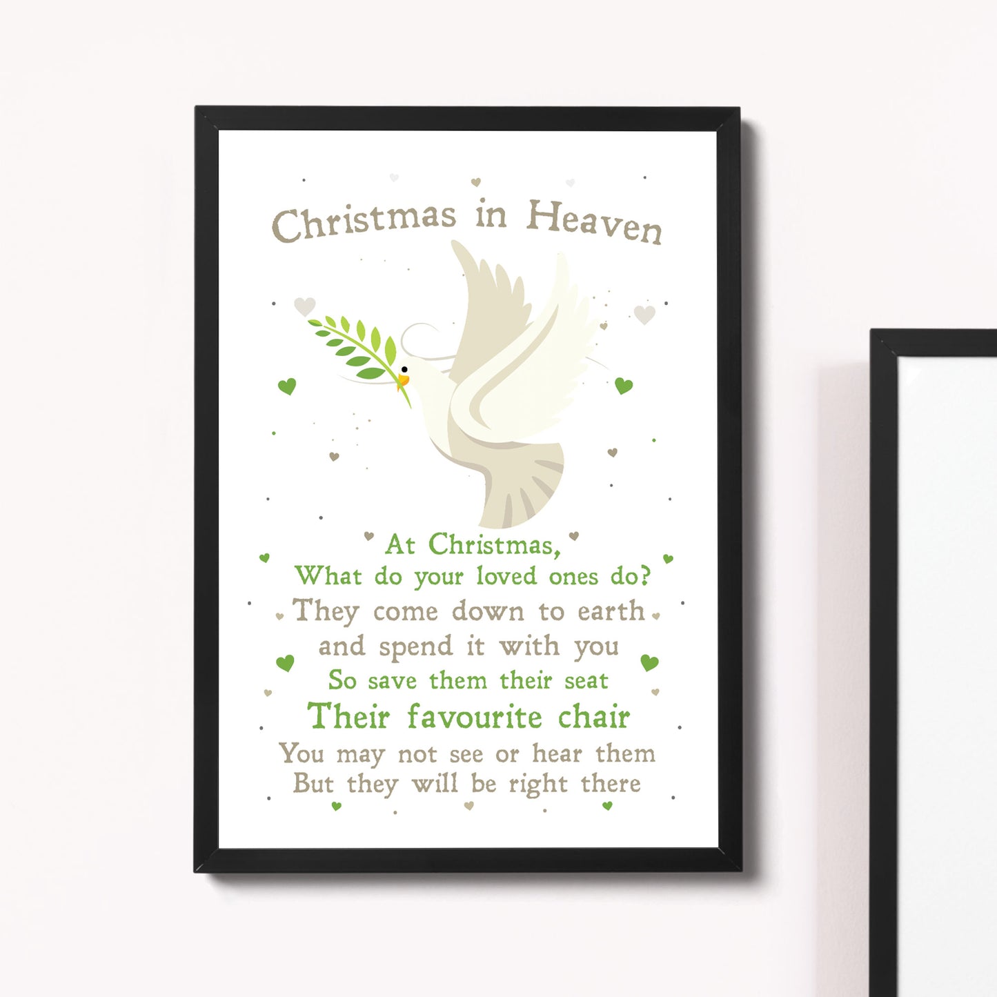 Christmas In Heaven Xmas Decoration Memorial Quote Poem Framed