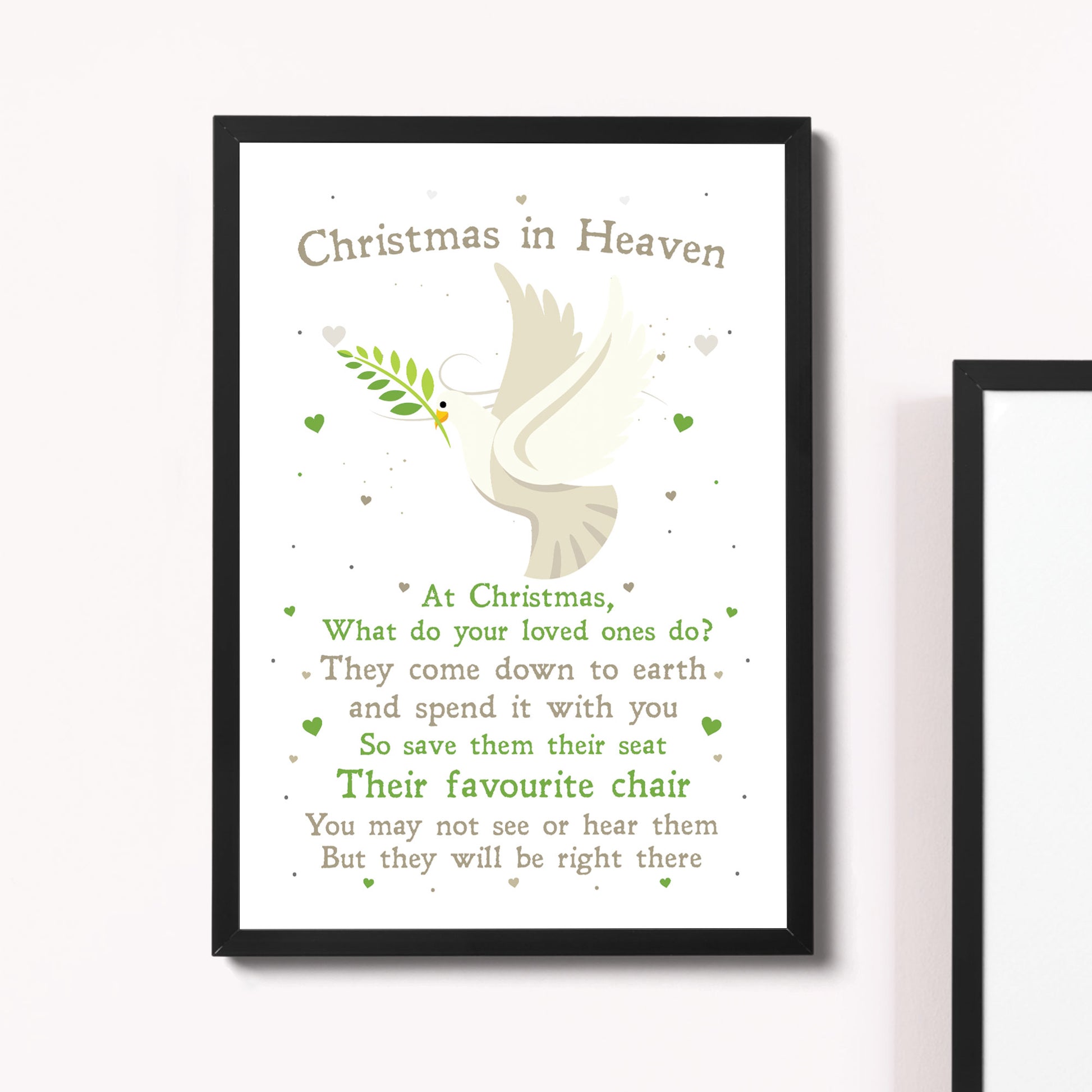 Christmas In Heaven Xmas Decoration Memorial Quote Poem Framed – Red Ocean Gifts for My First Christmas In Heaven Poem Free Printable