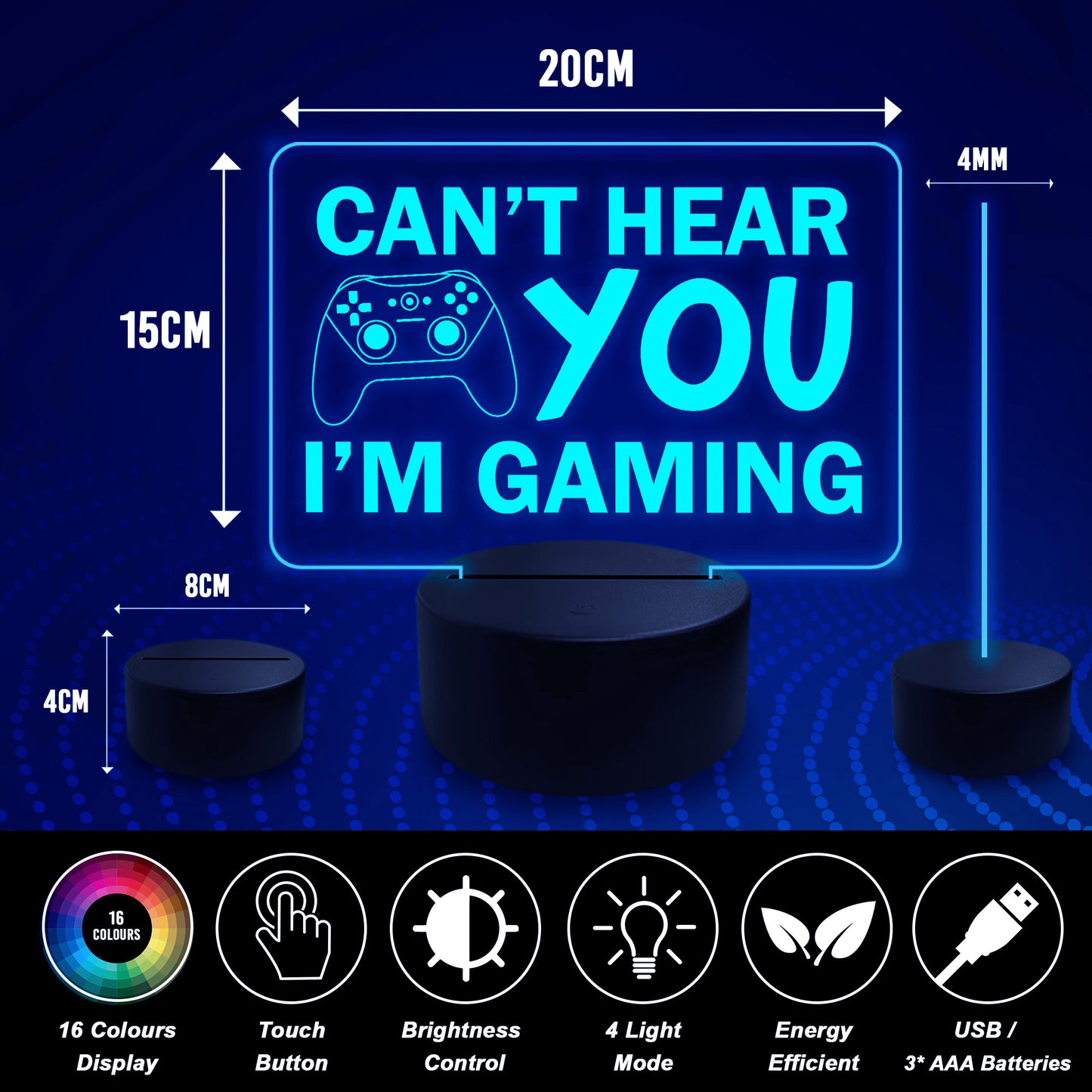 Gaming LED Sign For Boys Bedroom Gaming Accessories Games Room