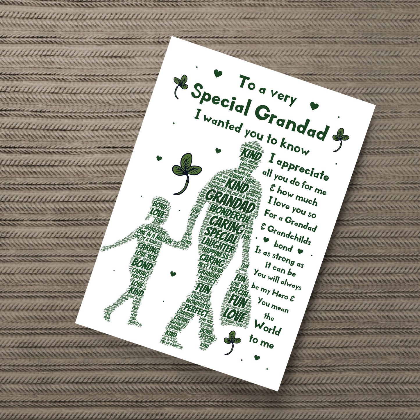 Grandad Gift Grandad Poem Print Grandad Birthday Christmas Gift