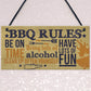 BBQ Rules Wall Plaque Garden Pub Barbecue Alcohol Friendship