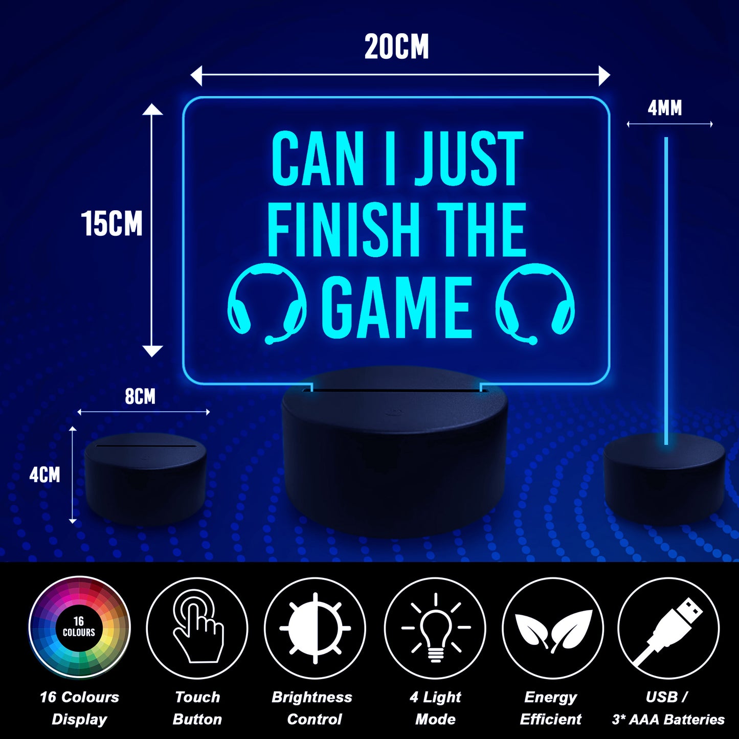 Can I Just Finish The Game Gaming LED Night Light Gamer Gift