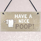 Beige Bathroom Toilet Novelty Plaque Home Decor Sign Funny