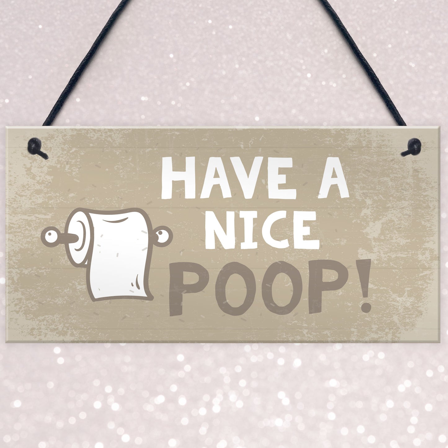 Beige Bathroom Toilet Novelty Plaque Home Decor Sign Funny