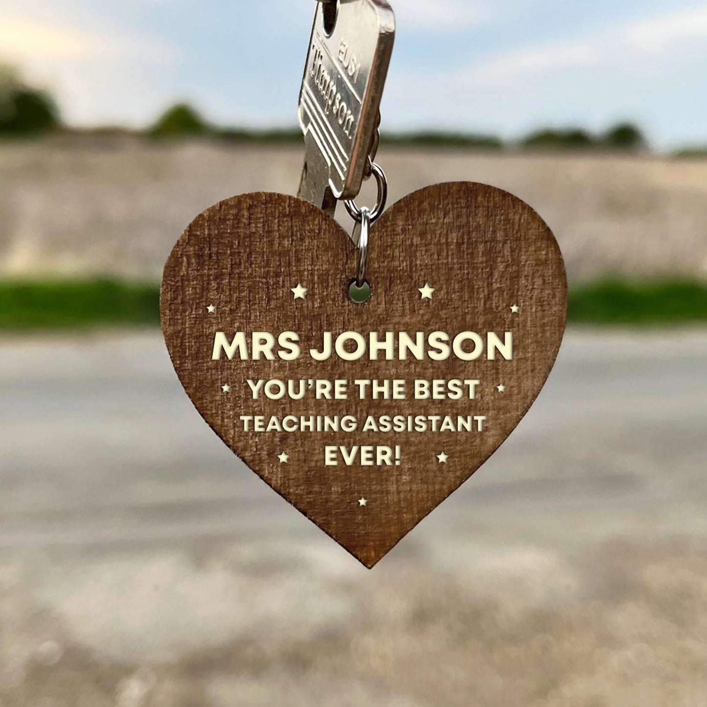 PERSONALISED Teaching Assistant Thank You Wood Keyring