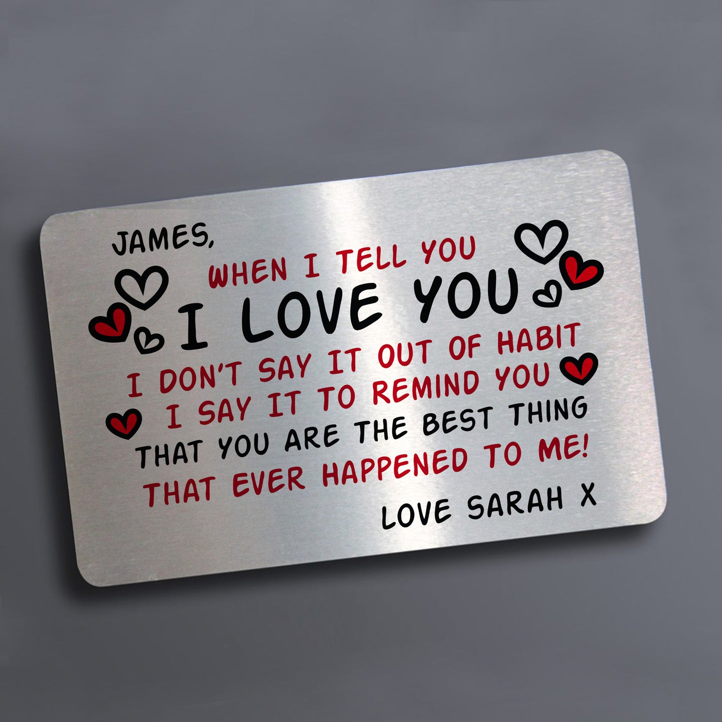 Novelty Love Gift Wallet Insert Anniversary Birthday Christmas