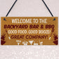 Backyard Bar Sign Garden Sign BBQ Alcohol Man Cave Vintage Sign