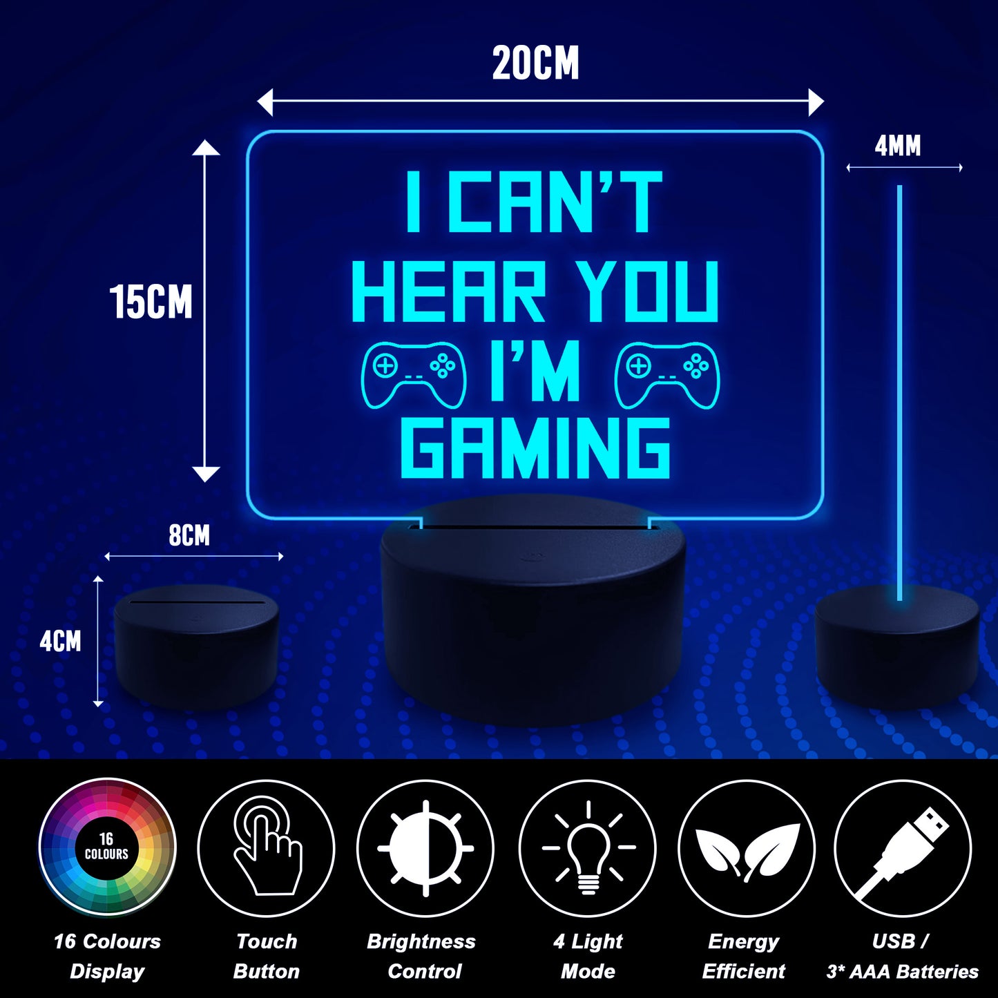Gamer Gift For Boys LED Neon Gaming Plaque Bedroom Night Gift