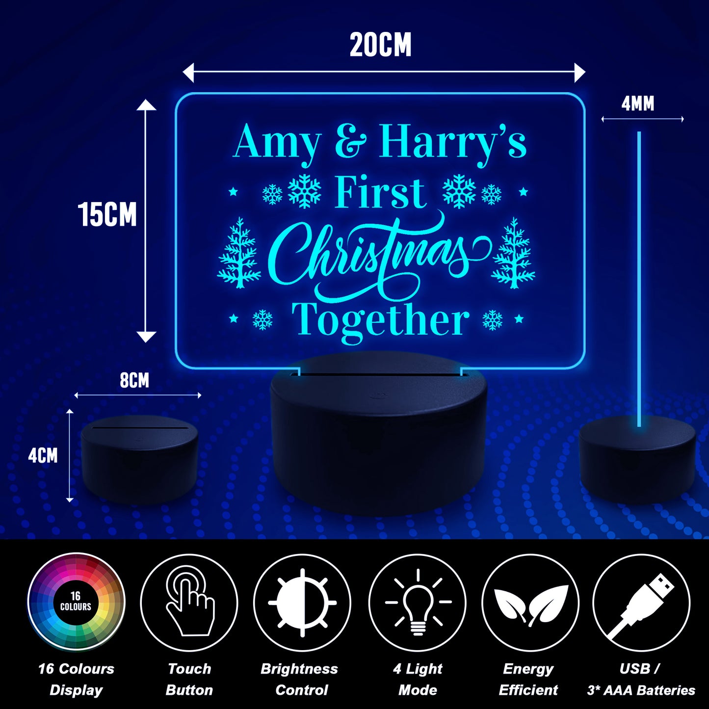 Personalised First Christmas Together Neon LED Sign Gift