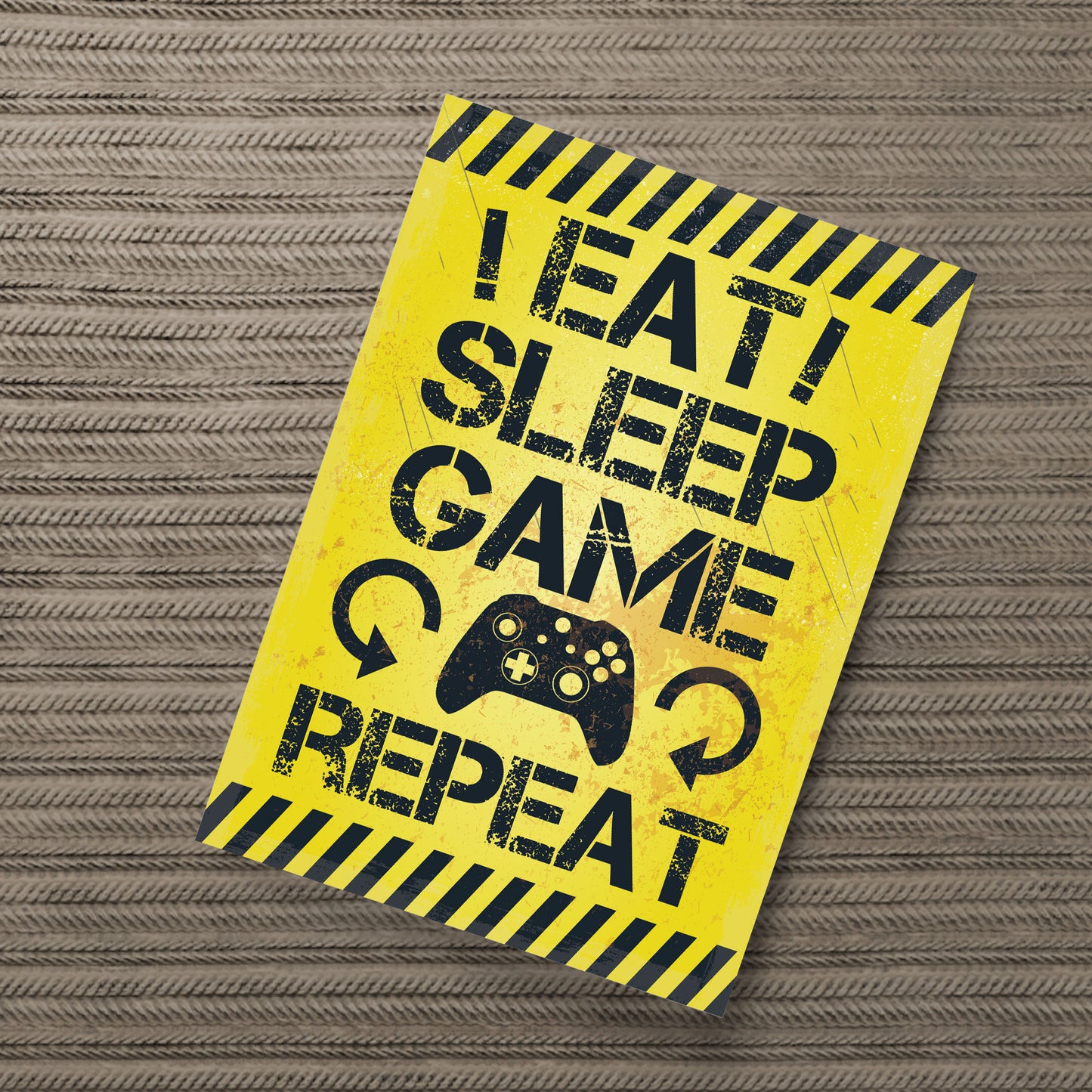 Gaming Sign Yellow Gaming Print For Wall Boys Bedroom Decor Gift