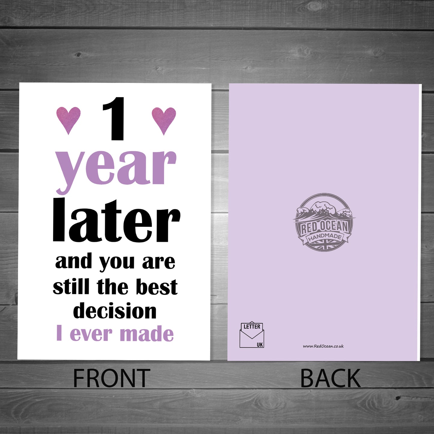 First Anniversary Card For Him Her BEST DECISION Card