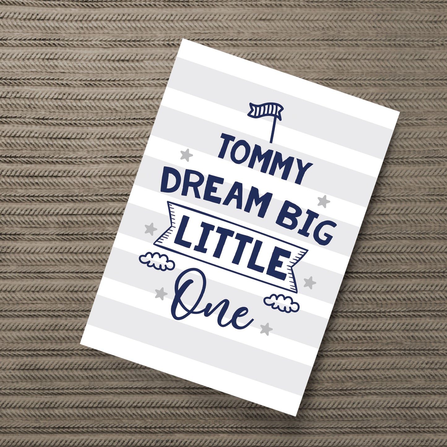 PERSONALISED Dream Big Nursery Art Prints Pictures For Baby Boys