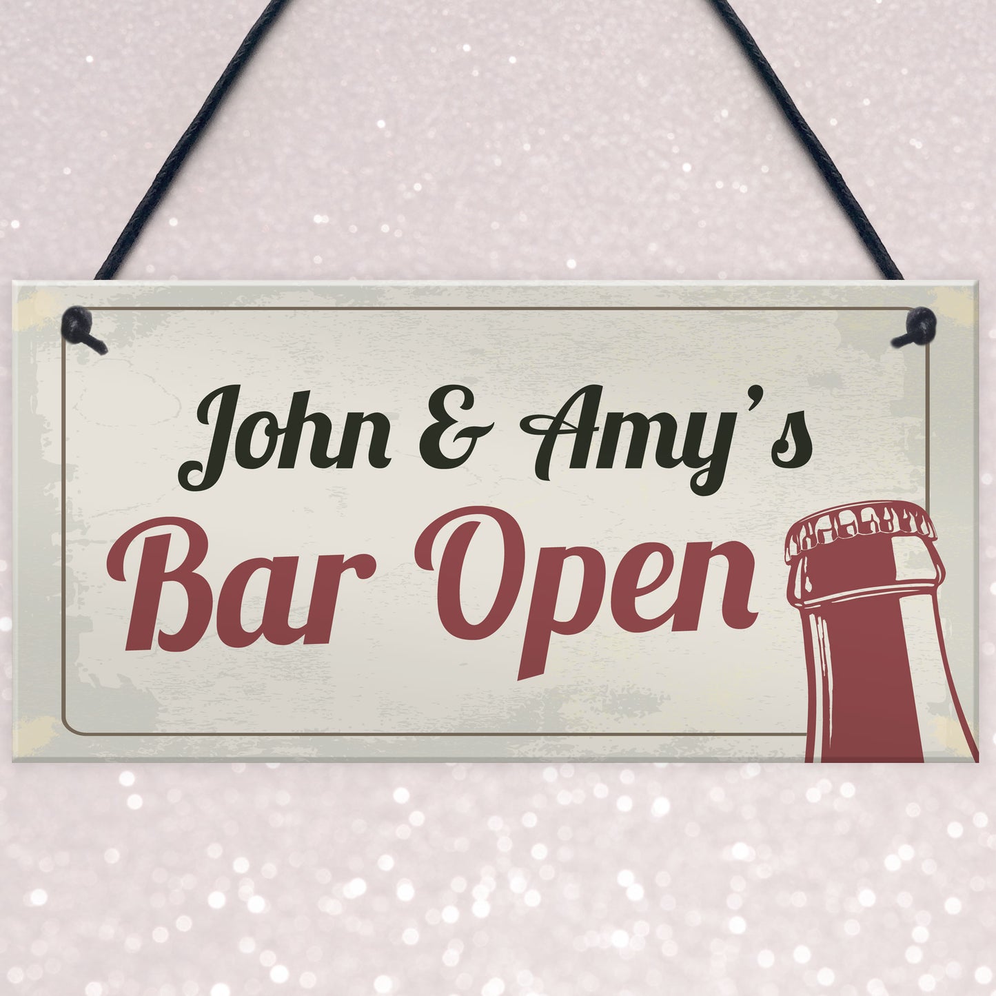 PERSONALISED Bar Open Home Bar Hanging Sign Man Cave Beer