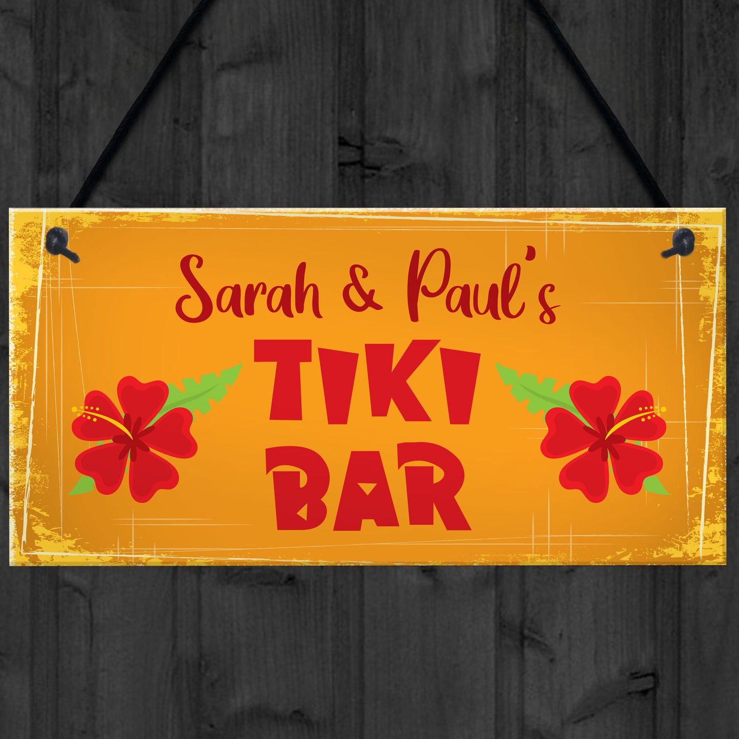 Novelty Tiki Bar Personalised Hanging Plaque Tropical Decor Gift