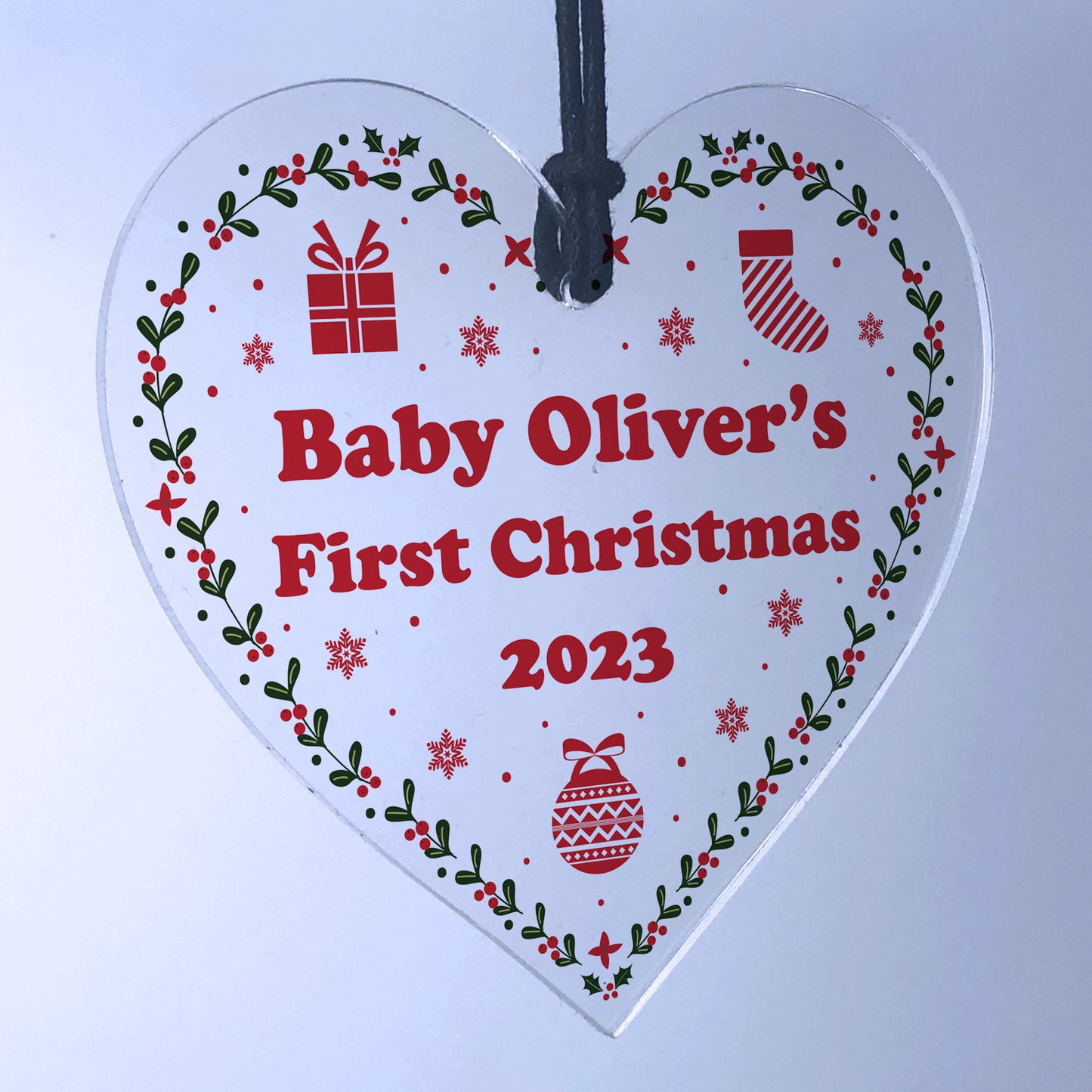 Babys 1st Christmas Decoration Personalised Christmas Ornament