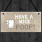 Beige Bathroom Toilet Novelty Plaque Home Decor Sign Funny