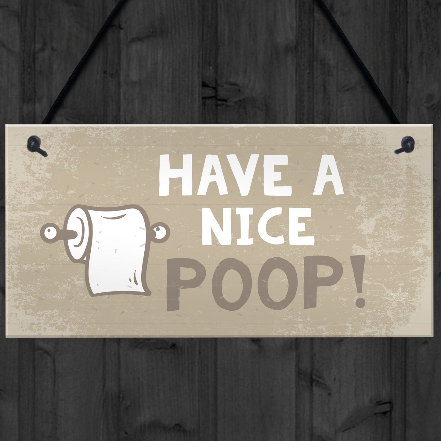 Beige Bathroom Toilet Novelty Plaque Home Decor Sign Funny