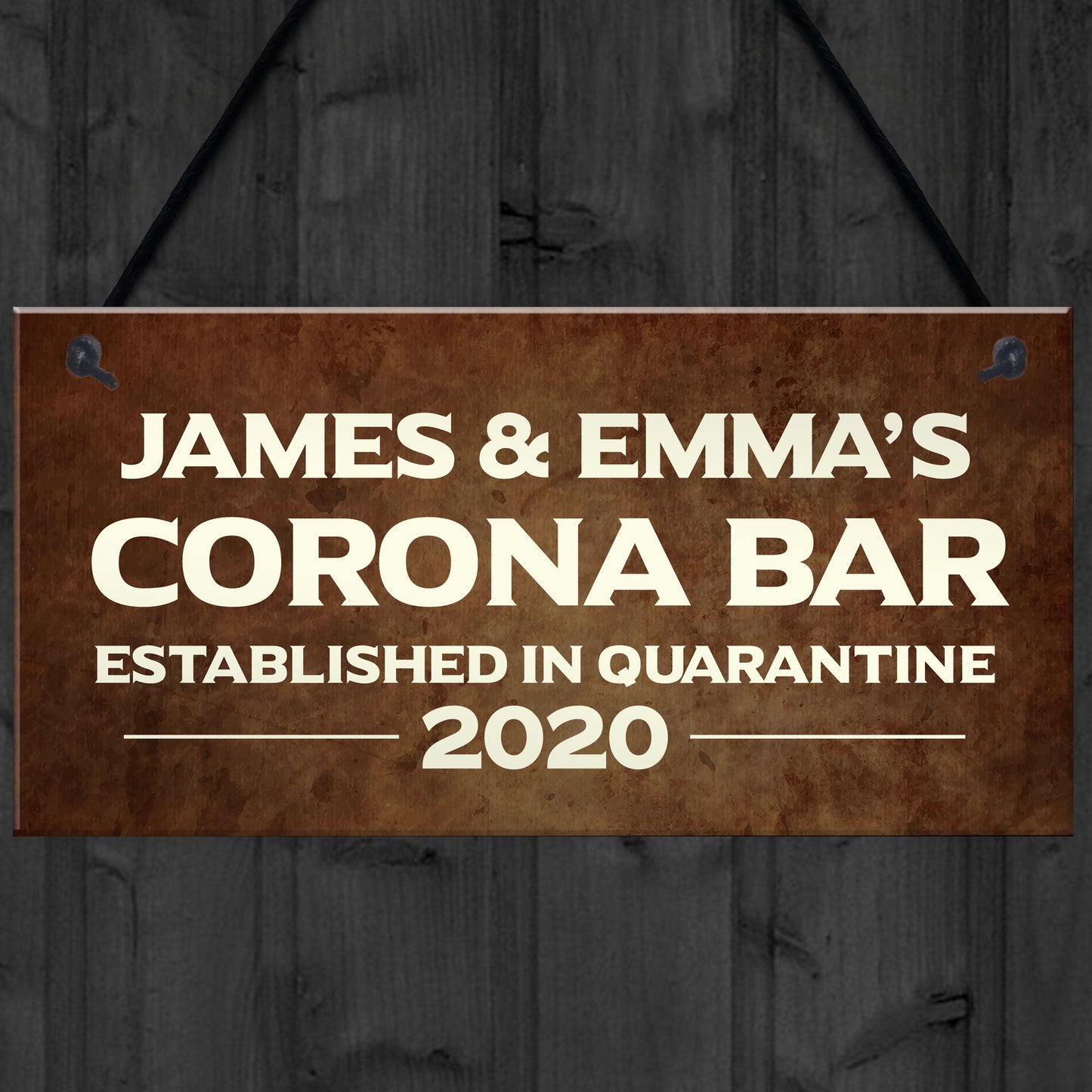 PERSONALISED Corona Bar Sign Quarantine Home Bar Man Cave