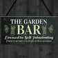 Novelty Garden Bar Hanging Decor Sign For Home Bar Garden Shed