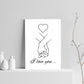 Gift For Husband Wife Boyfriend Girlfriend I Love You Print